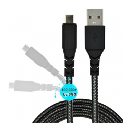 SGS Lab 100,000 times bend tested USB-A to USB-C cable